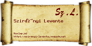 Szirányi Levente névjegykártya