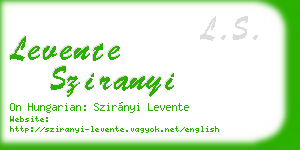 levente sziranyi business card
